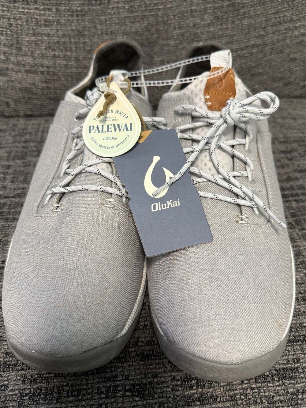 OluKai Nanea Li Palewai Pale Grey Vapor Water-Resistant Sneaker Shoes